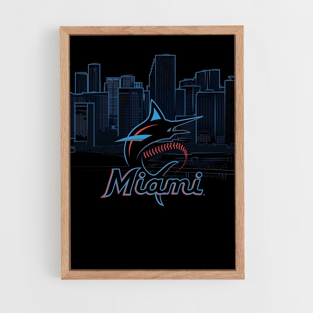 Poster Shark Attack Miami – affiche Baseball (vue 4)